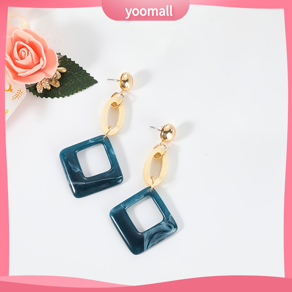 Bông Tai Hình Thoi Tròn Phong Cách Vintage Dành Cho Nữ