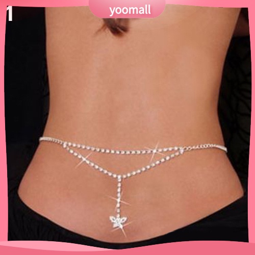 Dây Xích Đeo Hông Đính Đá Hình Bướm Dùng Múa Bụng Thời Trang Cho Nữ