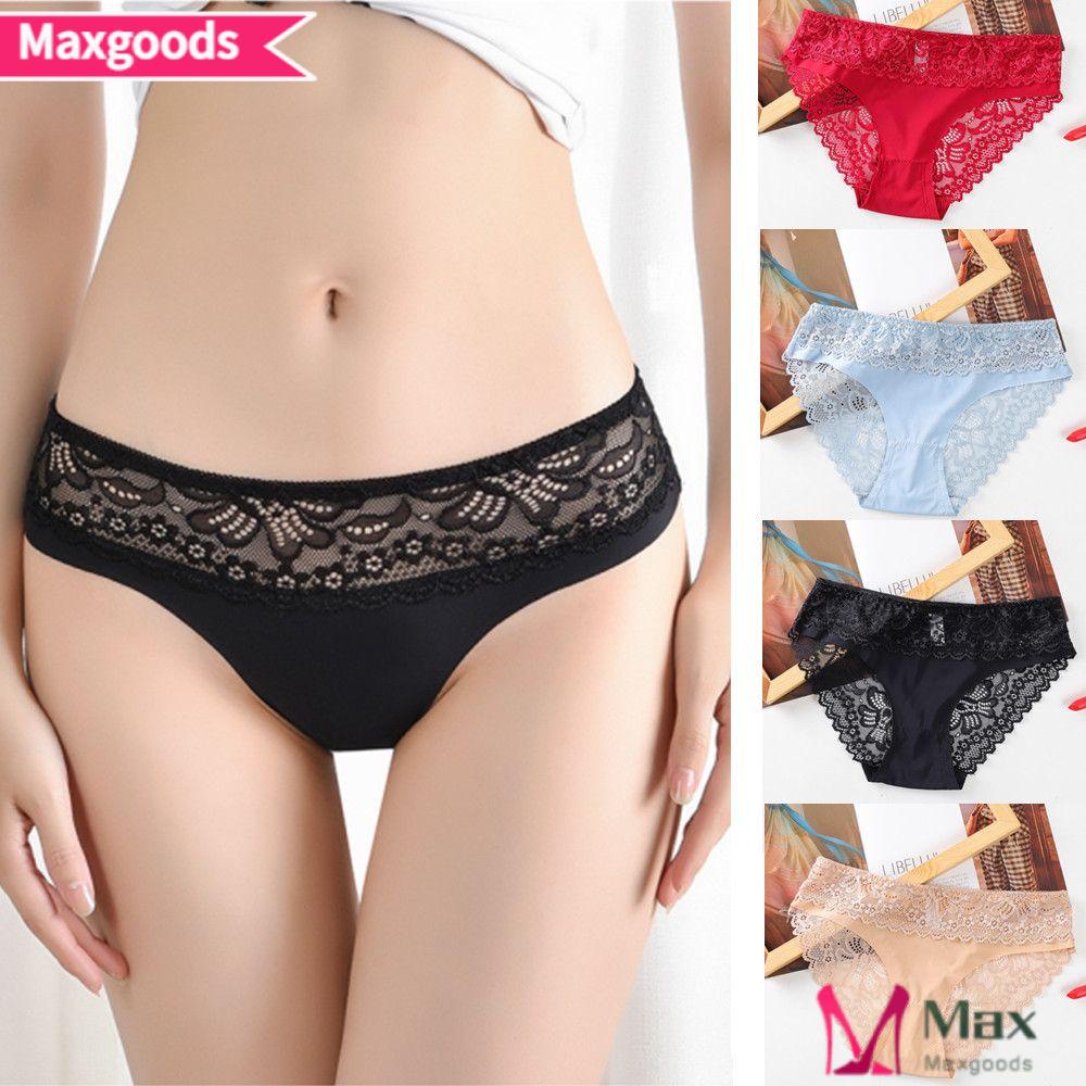 Quần Lót Lụa Phối Ren Lưng Thấp Quyến Rũ Cho Nữ