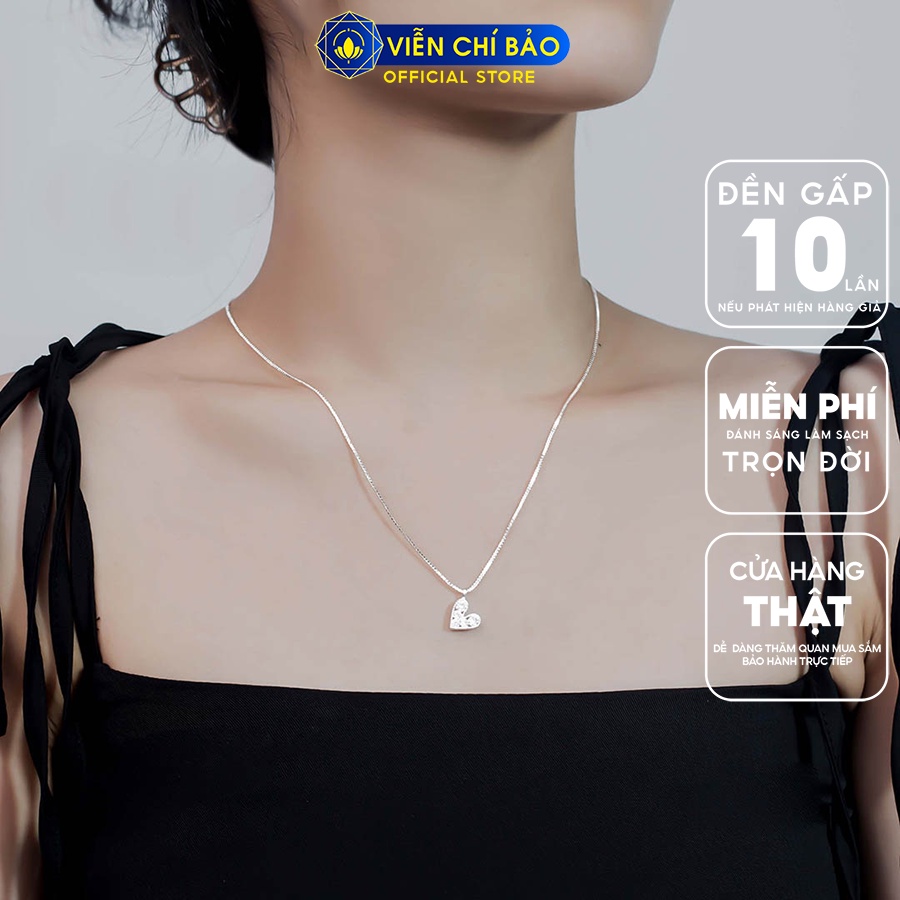 Dây chuyền  bạc nữ trái tim chất liệu bạc 925 thời trang phụ kiện trang sức nữ Viễn Chí Bảo D400454