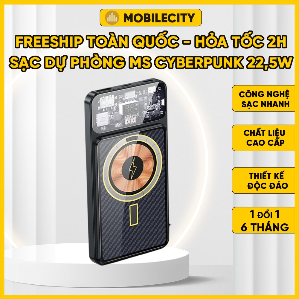 Sạc Dự Phòng MS Cyberpunk 22.5W Dung Lượng Lớn/ LED Hiển Thị Thông Tin - MobileCity