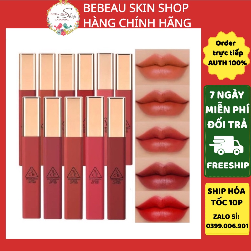 Son kem 3ce Cloud Lip Tint [ BEBEAU ] Son 3CE Mịn Nhẹ Như Mây Macaron Red Needful Immanence Live A Little  Peach Tease