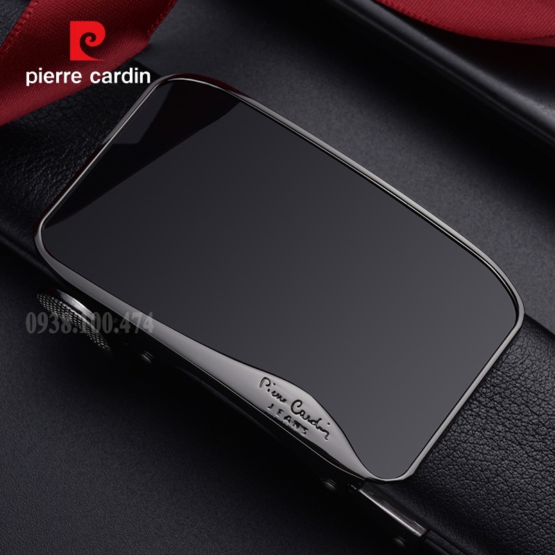 Thắt lưng da bò nam Pierre Cardin chính hãng đơn giản khóa rút tự động mặt khóa tráng gương sang trọng và đẳng cấp