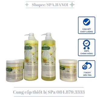 [SIÊU SALE] Bộ chăm sóc da kem mát xa , sữa rửa mặt , tẩy da chết hoa cúc chuyên dùng cho spa