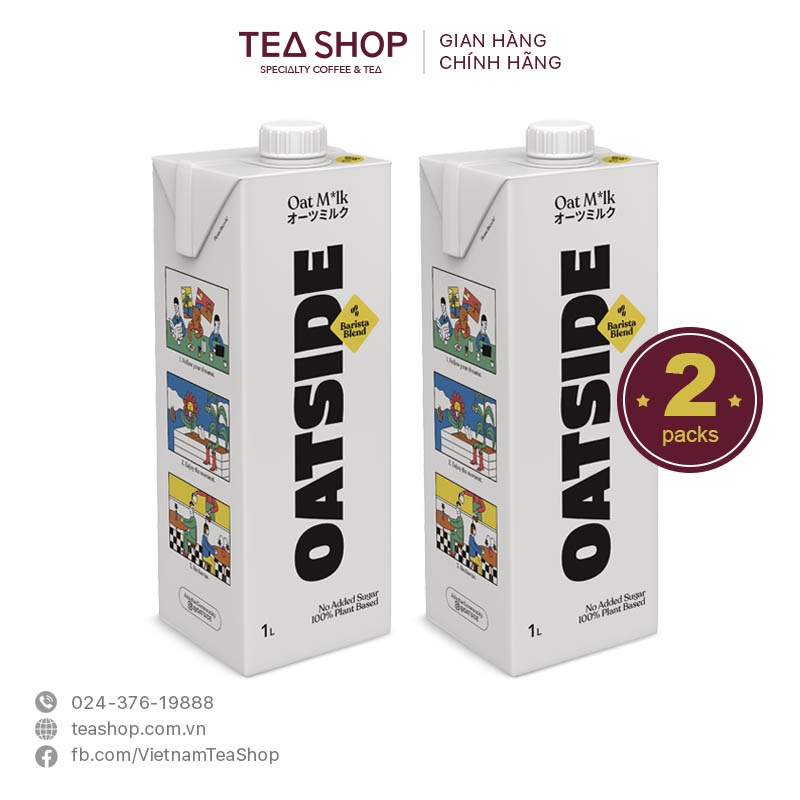 Sữa yến mạch: OATSIDE Oat Milk Barista Blend (2 x 1L)