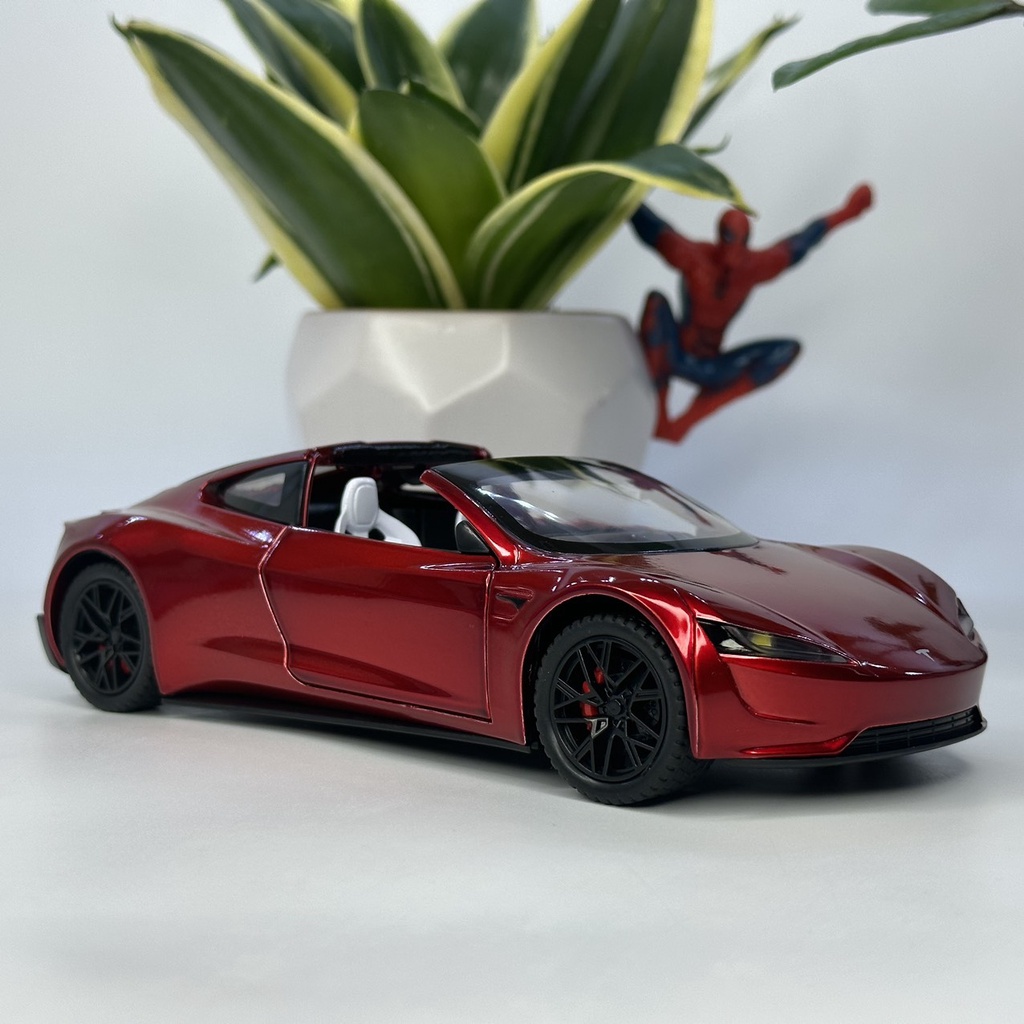 Mô hình xe Tesla Roadster mui trần tỷ lệ 1:24 bằng kim loại chiếc xe thể thao nhanh nhất được Mỹ sản xuất