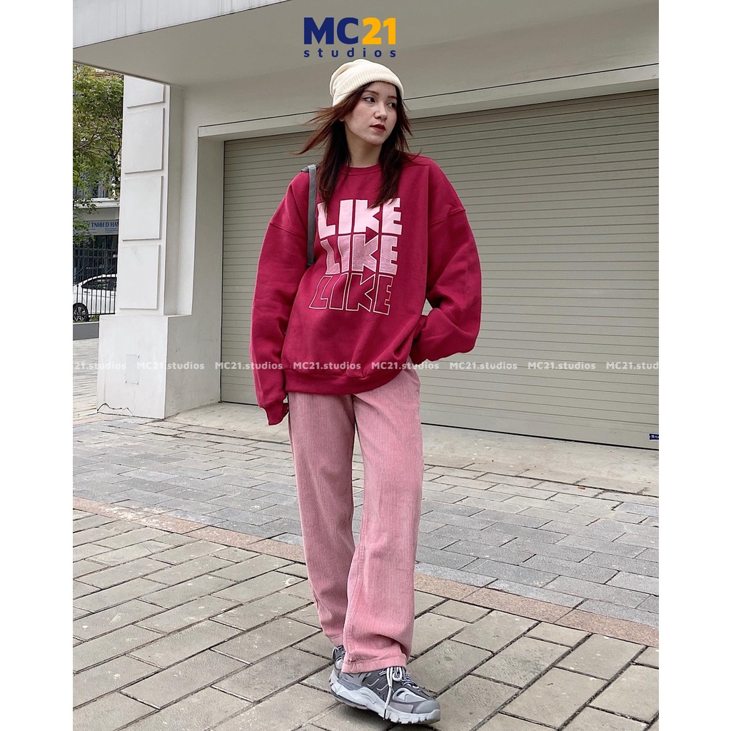 Áo sweater oversize MC21.STUDIOS nam nữ Unisex form rộng Ulzzang Streetwear Hàn Quốc chất nỉ tăm lót bông cao cấp A3417