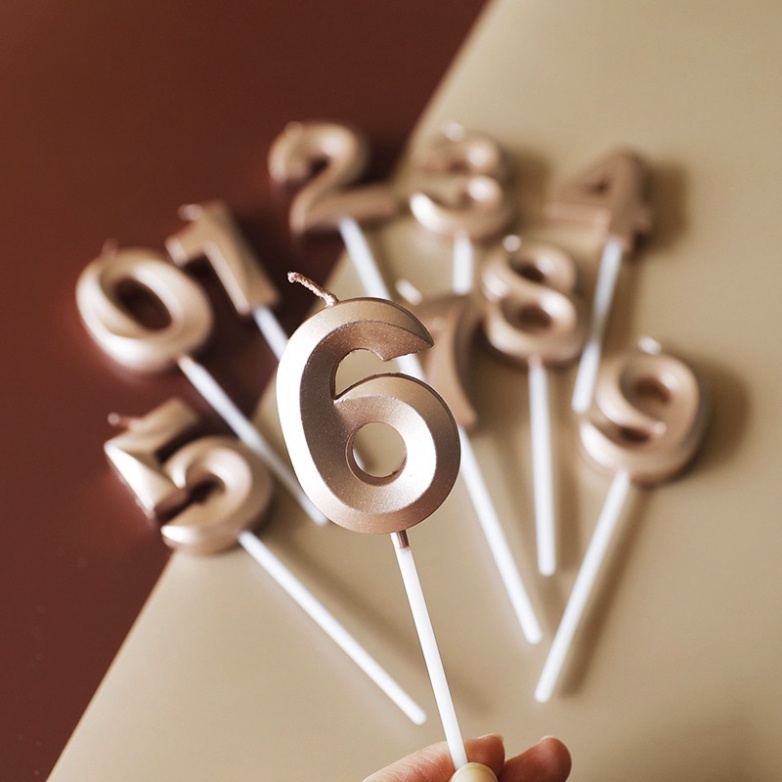 Nến số sinh nhật  nến số nhũ 3D siêu đẹp