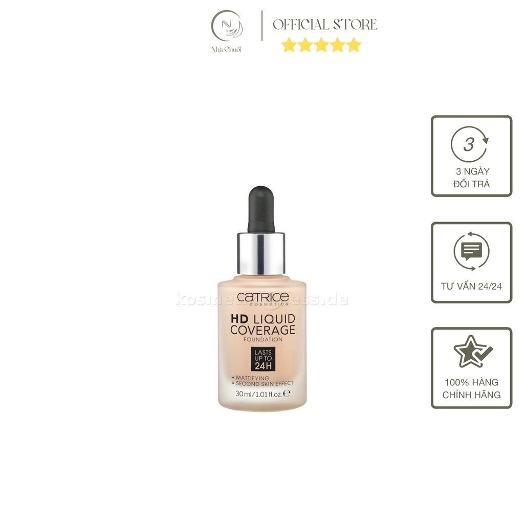 Kem nền Catrice HD Liquid Coverage Foundation 30ml