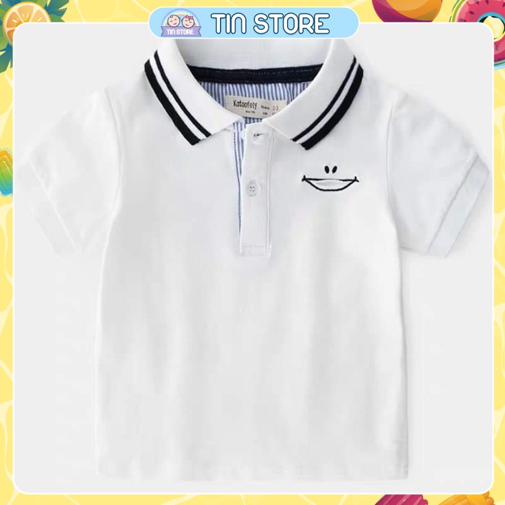 Áo Cộc Tay PoLo Nhiều Màu Chất Liệu Cotton Cho Bé Trai Bé Gái Từ 6kg Đến 22kg Thời Trang Trẻ Em Tin Store