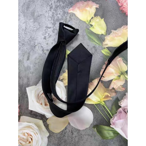Cà vạt nam nữ bản nhỏ 5cm - Cavat thắt sẵn, cavat học sinh, sinh viên chụp kỉ yếu bằng lụa cao cấp (Có clip, Ảnh thật)