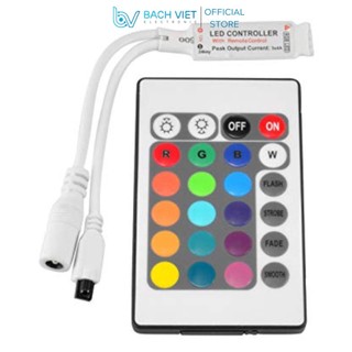Điều khiển led RGB mini có remote, điều khiển led RGB 12V ra jack DC cái
