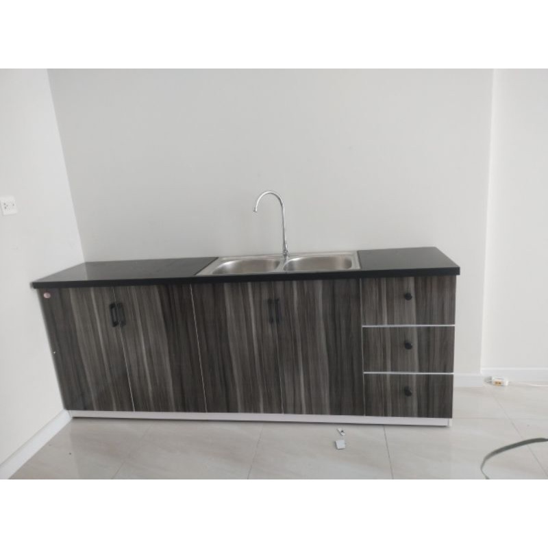 Tủ Bếp Nhựa Đài Loan - 2 Bồn Rửa - 2 Ngăn,3 Hộc - Dây Cáp Đầy Đủ - Miễn Phí Vận Chuyển Tại Nhà