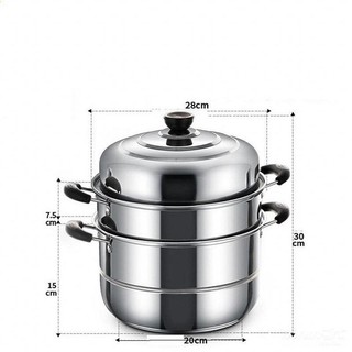 Nồi Hấp 3 Tầng Inox 28cm