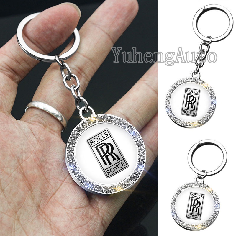 1 Móc Khóa Kim Loại Hình Logo Xe Hơi Rolls-Royce Phantom 10HP