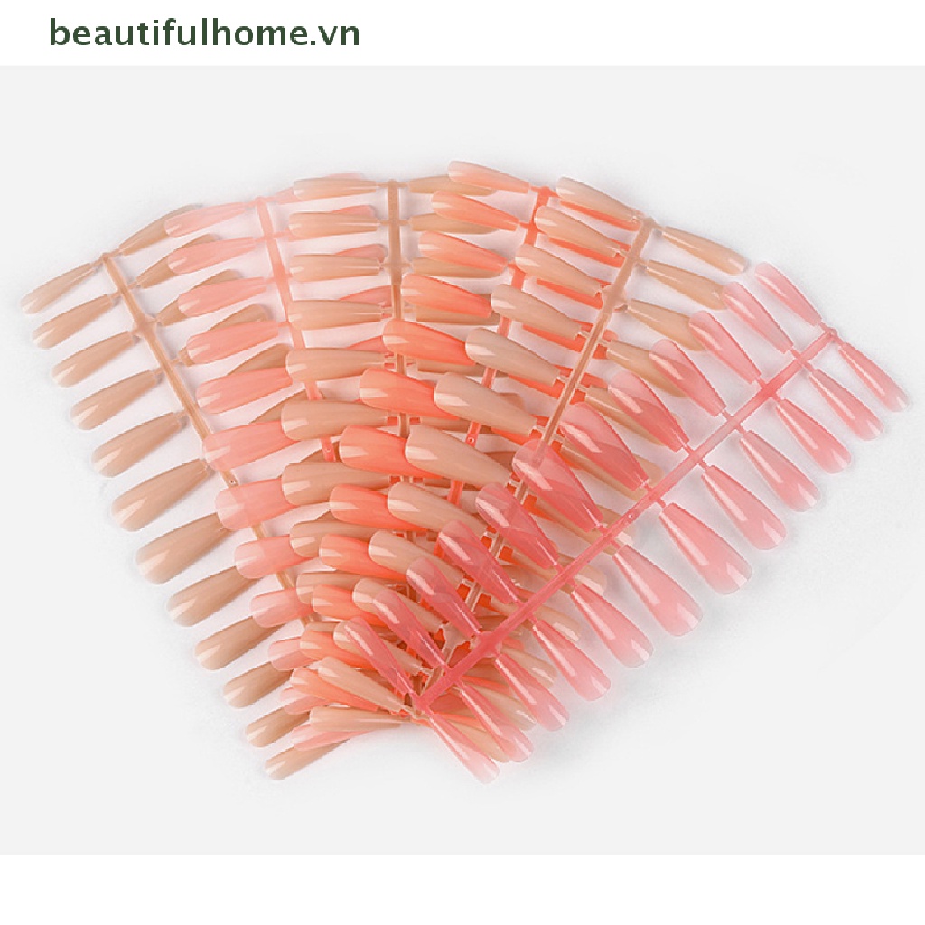 Bộ 240 Móng Tay Giả Hình Vuông Nối Dài Bảo Vệ Toàn Diện Màu Nude / Hồng
