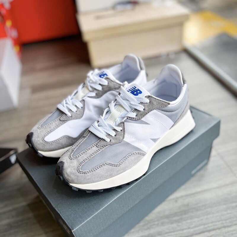 Giày NewBalance327 White Grey Lai Au