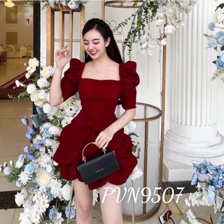 Đầm cổ xoè tay phồng bigsize_saigon(50-90kg)