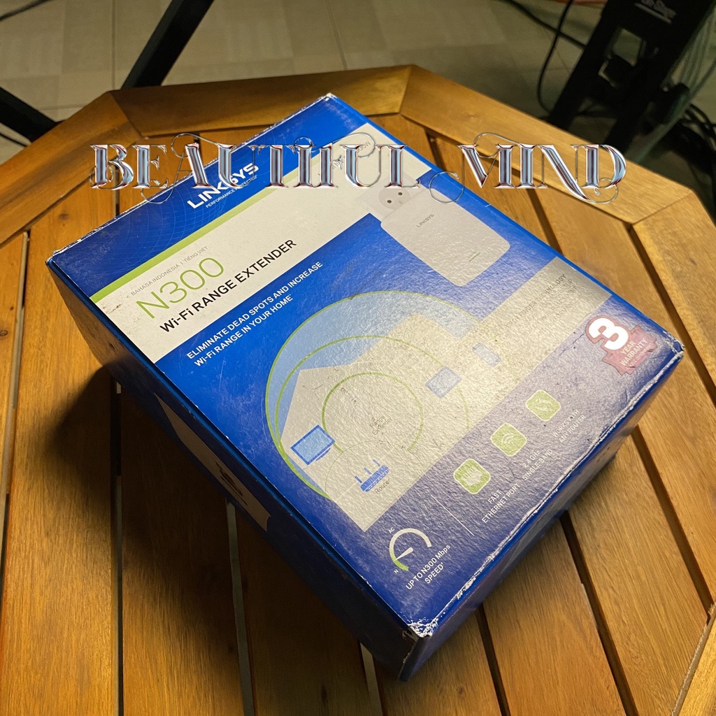 Bộ kích sóng wifi Linksys RE3000W V2 N300 WiFi Extender hàng ngon Đã dùng còn đẹp Hộp đầy đủ