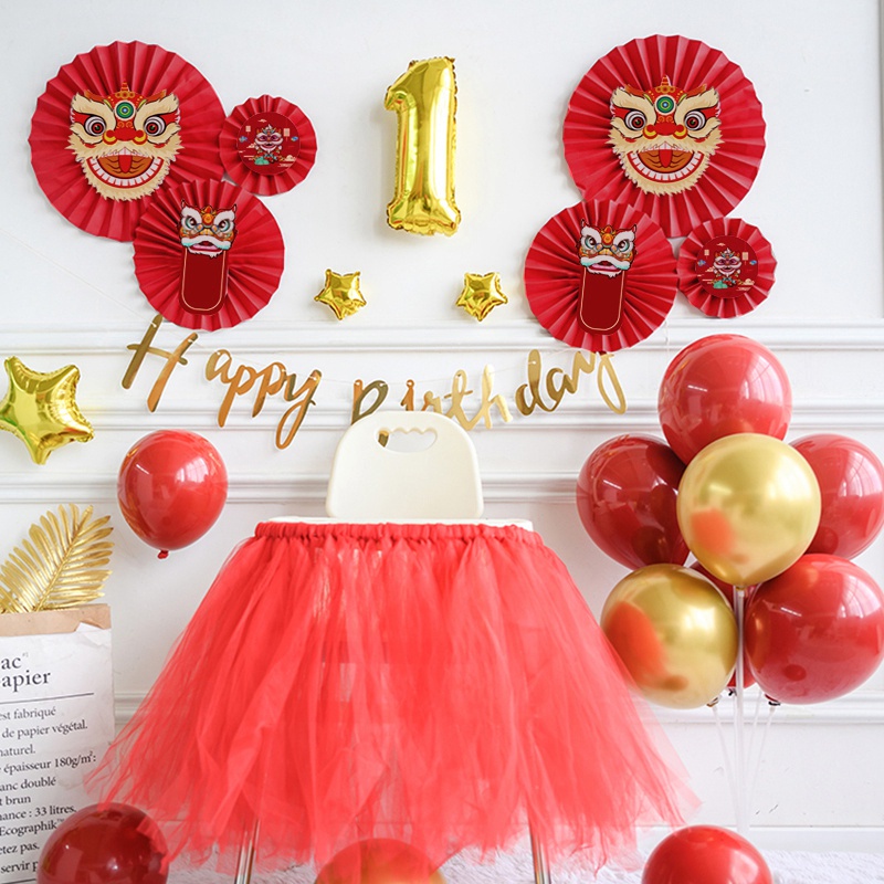 Bộ Quạt Gắn Tường Trang Trí Năm Mới 2023 Lions ruiyan