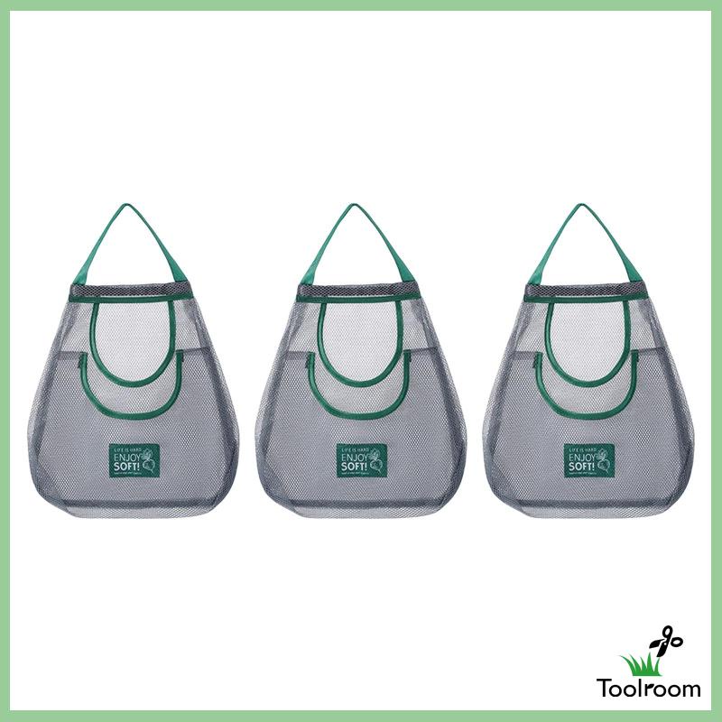 Bộ 3 Túi Lưới Đựng Trái Cây / Rau Củ Tiện Dụng Mang Theo Du Lịch Cắm Trại