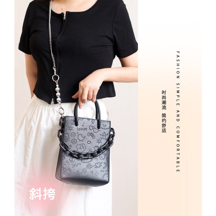 Dây Phụ Kiện Trang Trí Cho Dây Đeo Túi Chuỗi 3 Hạt Kim Loại P2243