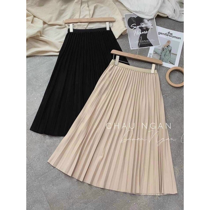 Chân váy tầng xếp ly 75cm , chân váy nữ bigsize , trắng đen dáng dài ngắn xòe phong cách công 4 tang, CV5