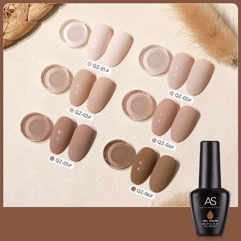 Sơn gel As 6 màu mã QZ,màu trà sữa chai 15