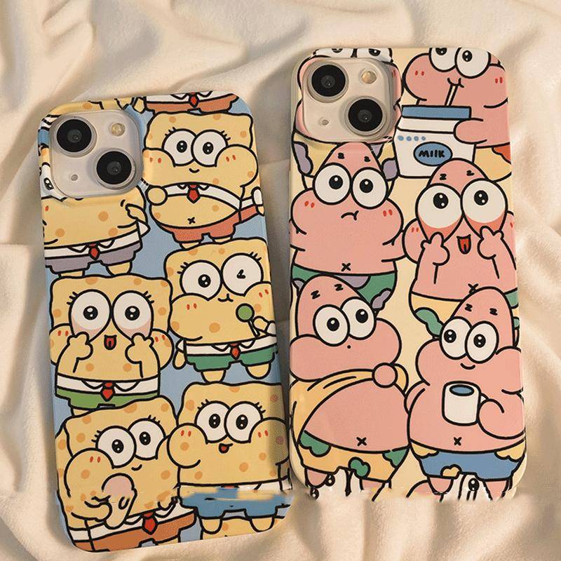 Ốp Điện Thoại Cứng In Hình Spongebob Cho Iphone 13 12 11 xsmax / xr 14Pro