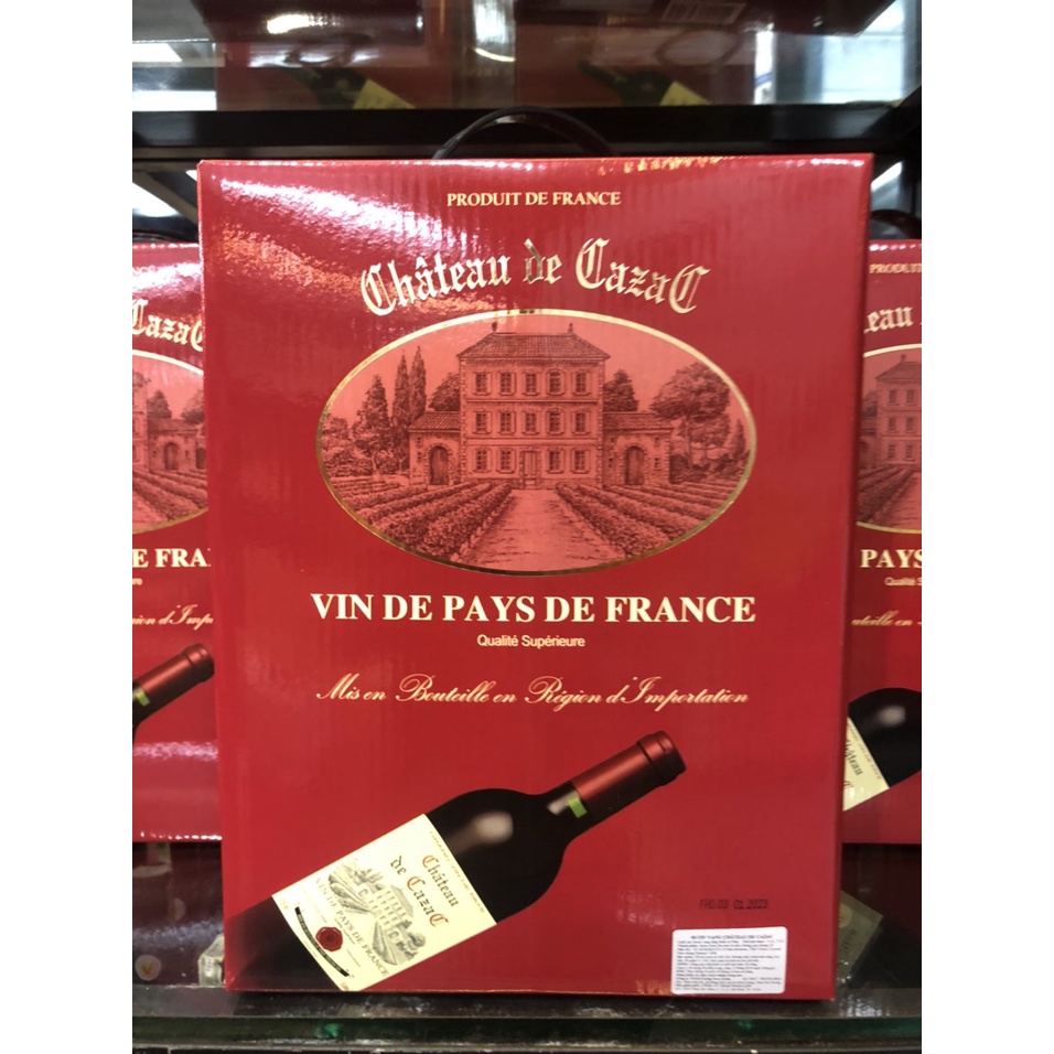 {Pháp} Vang bịch Vin de pays de France 13% 5L_1 bịch