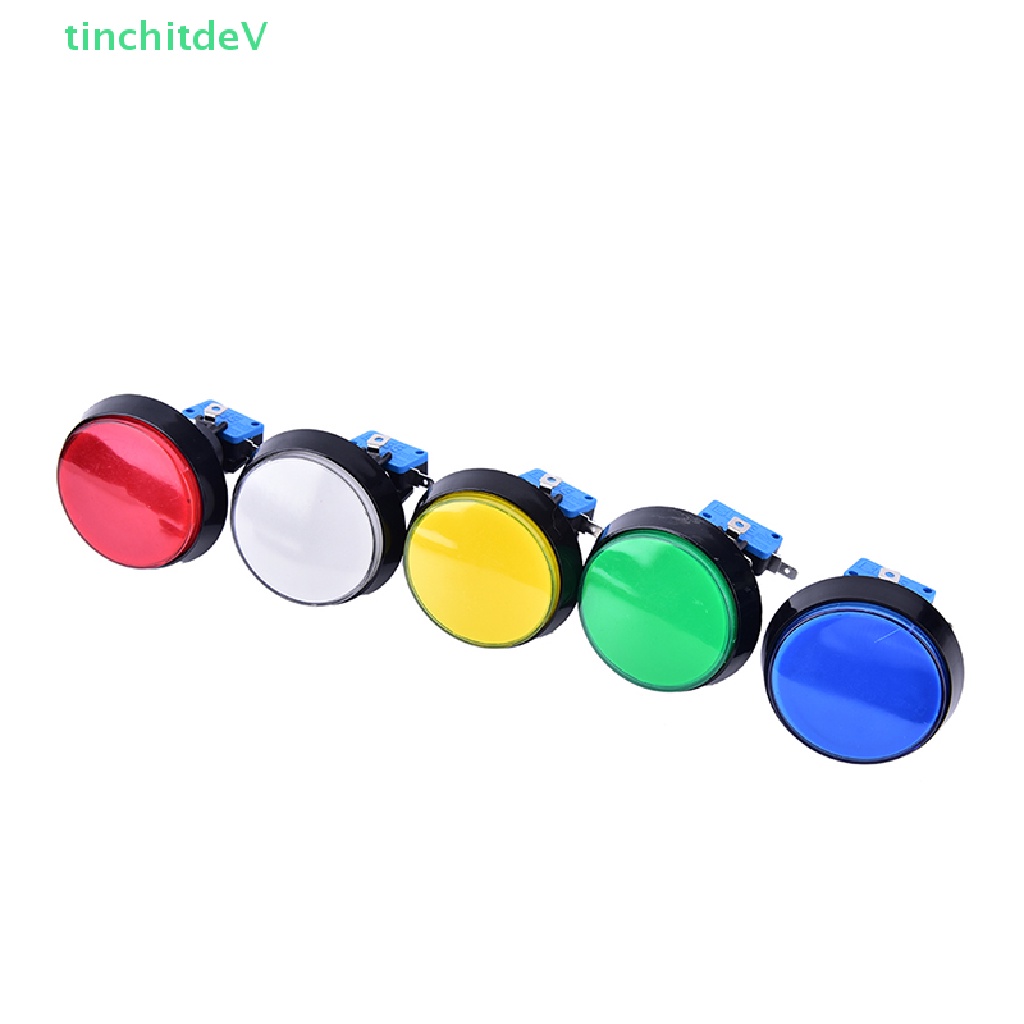 [TinchitdeV] Đèn LED 60mm Hình Tròn Lớn Có Công Tắc Nút Nhấn Cho Trò Chơi Arcade Video