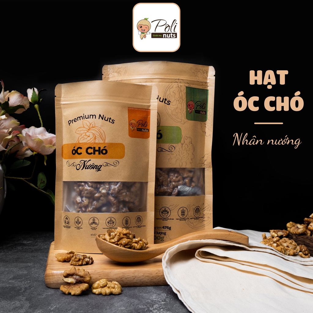 Hạt Óc Chó Vàng Tách Vỏ Nhân Rang Chín Hữu Cơ Mỹ Cho Bé Ăn Dặm POLINUTS 200g 500g