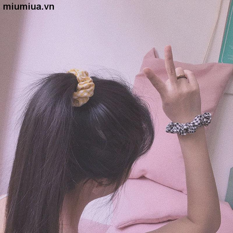 miumiuaPhụ kiện tóc phong cách retro dây buộc tóc ruột già