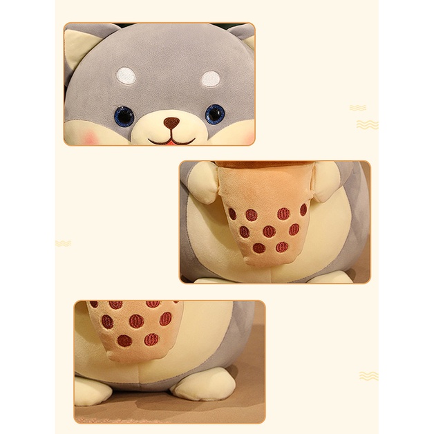 Gấu bông Chó Shiba trà sữa 50 cm cực dễ thương - Cún trà sữa - Chó nhồi bông - Thú nhồi bông nhập khẩu - Gấu bông giá rẻ