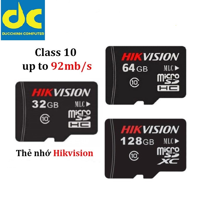 Thẻ nhớ Mirco SD HIKVISION 64GB 32GB 128GB - 92MB/s Class 10 chuyên dùng ghi hình cho các dòng camera IP, điện thoại,máy | BigBuy360 - bigbuy360.vn