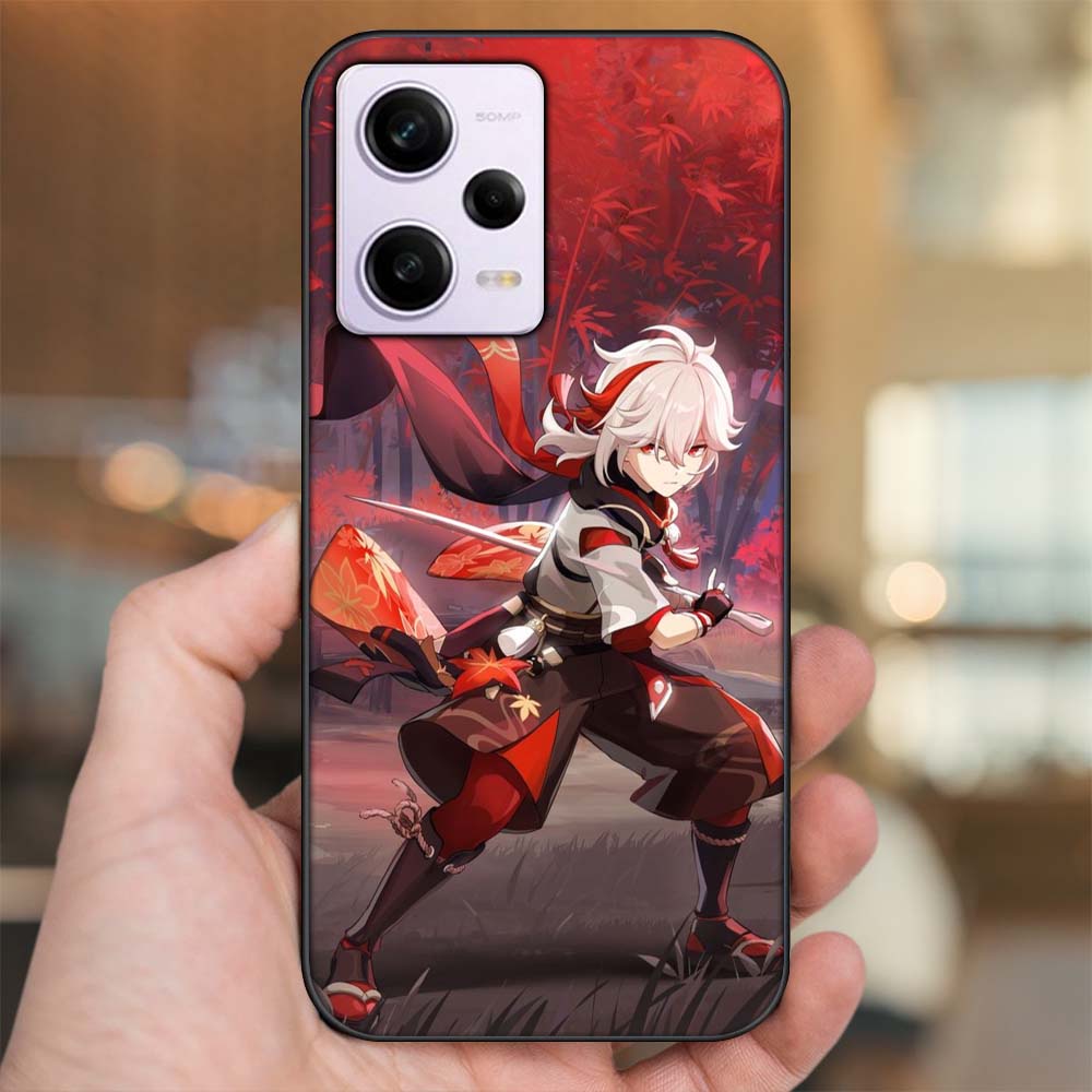Ốp lưng Xiaomi Redmi Note 12 viền đen in hình Kazuha Genshin Impact