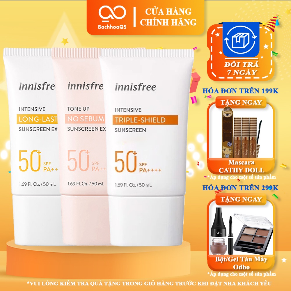 Kem Chống Nắng Innisfree Kiềm Dầu Nâng Tông Tone Up No Sebum Sunscreen SPF50+ PA+++ 50ml