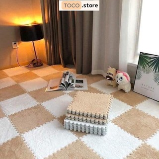 Thảm xốp ghép lót sàn mặt lông đủ màu 30x30x1cm