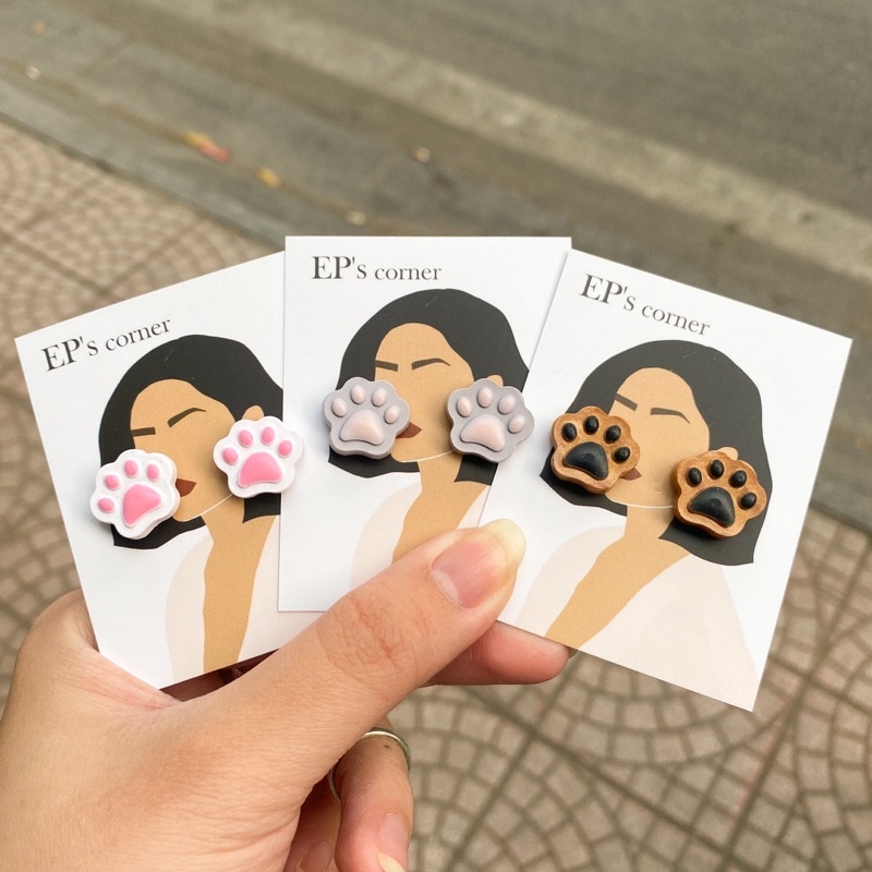 Khuyên tai nụ đất sét nung Polymer Clay