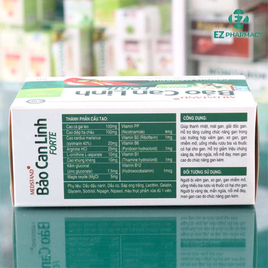 BẢO CAN LINH FORTE - Hỗ trợ tăng cường chức năng gan, giúp thanh nhiệt, mát gan, giải độc gan Hộp 60 viên- EZ Pharmacy