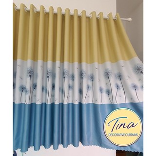 Rèm cửa chính, rèm cửa sổ, cản nắng, cản sáng vải gấm 1 mặt dày 3 lớp giá rẻ họa tiết hoa bồ công anh TNS-017