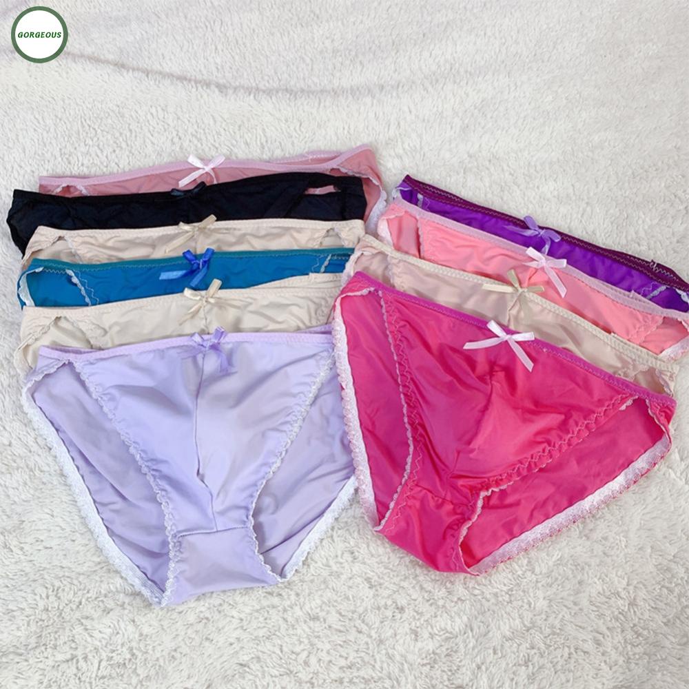 GORGEOUS~Sexy Men Ice-Silk Sheer Bulge Pouch Bikini Briefs Thong Underwear Underpants 2XL