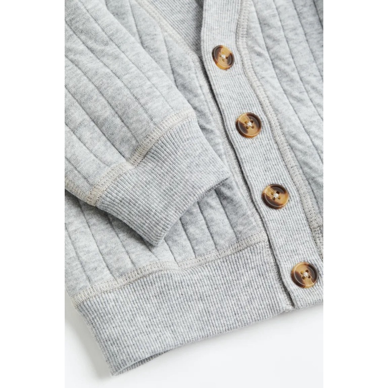 Áo cardigan nỉ xám sz 4m-4y HM H&M_hàng chính hãng authentic US