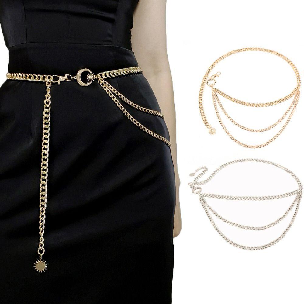 LOMBARD Thắt Lưng Nhiều Lớp Đính Mặt Trăng Và Tua Rua Trang Trí Cho Nữ