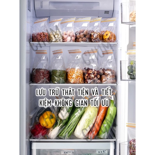 Combo 3 Size Túi Zip Đựng Thực Phẩm Chất Lượng Cao, Túi Zip Đựng Thực Phẩm An Toàn Tiện Lợi Tái Sử Dụng