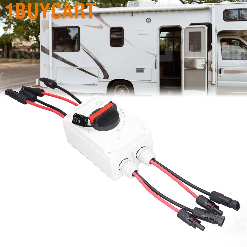 1buycart PV Solar Disconnect Switch 2 Input Output Photovoltaic Circuit Isolator 32A DC1000V String IP66 Waterproof