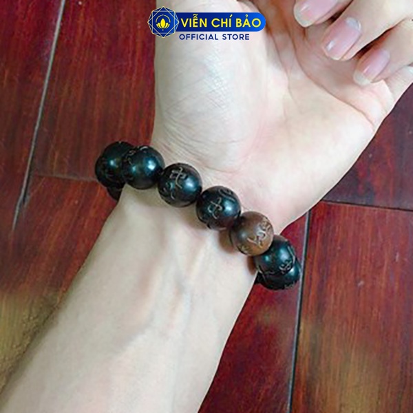 Vòng tay Khí Tử Mộc hạt tròn 15mm thời trang phụ kiện trang sức Viễn Chí Bảo V000344