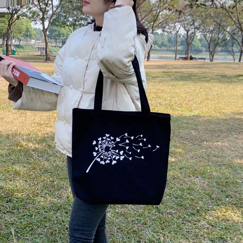 Túi Tote Vải CanVas Thêu Hoa Thời Trang KAYLEE KT 39x37x6cm TT03