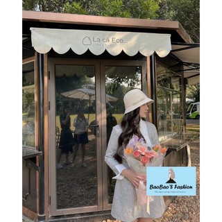 Đầm dạ xám phối cổ trắng thanh lịch nhẹ nhàng