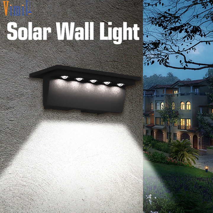 【Miễn phí vận chuyển】Vimite 3 / 5 Đèn Led Gắn Tường Chạy Bằng Năng Lượng Mặt Trời Chống Nước Thay Đổi Màu Sắc Tự Động Trang Trí Sân Vườn